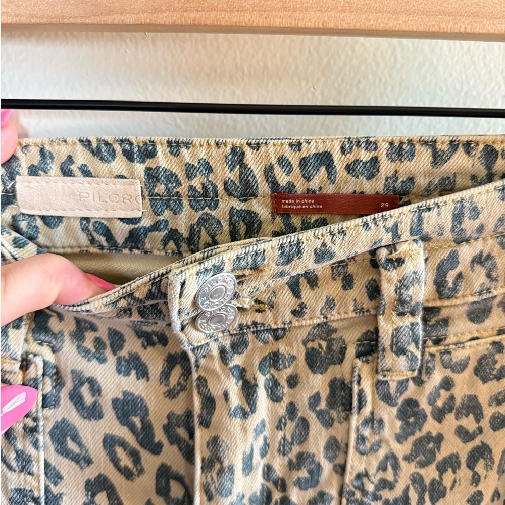 PILCRO • The Wanderer Relaxed Leopard Jean Sz 29 Cotton Ultra High Rise - Picture 7 of 13